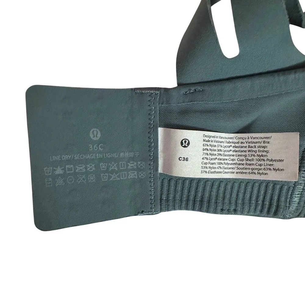 Lululemon Air Support Bra for High Impact Size 36C in Tidewater Teal